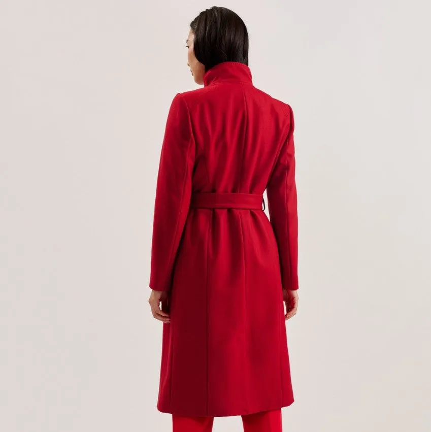 Ted Baker Rose Wool Wrap Midi Coat | Red