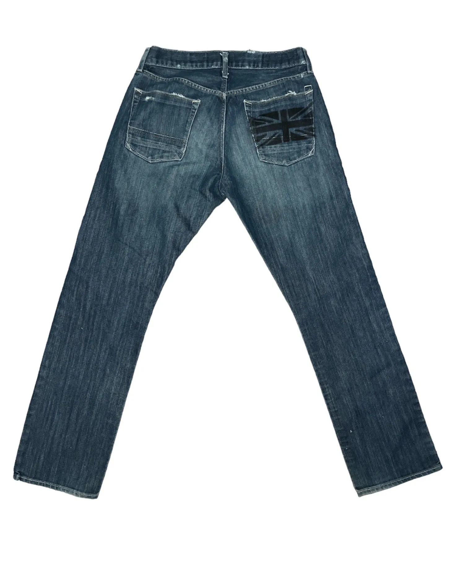 Union Jack Distressed Jeans- 32