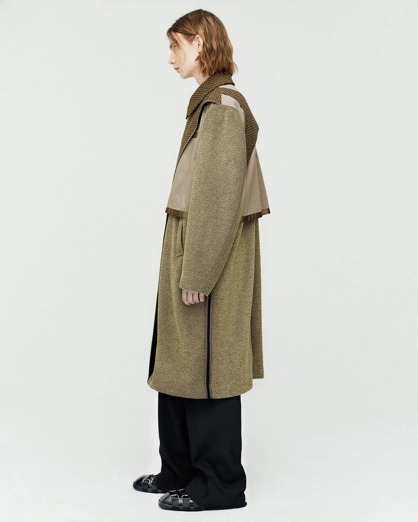 UNISEX INSIDE-OUT WOOL COAT awa641u(BROWN)