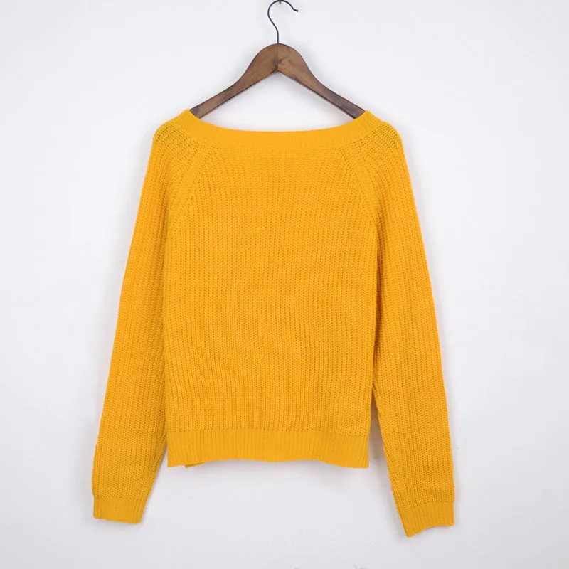 VenusFox side slit sweaters for women autumn winter knitted jumper