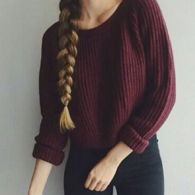 VenusFox side slit sweaters for women autumn winter knitted jumper