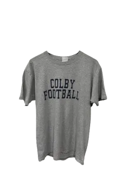 Vintage Colby College Football T-Shirt Grey Large