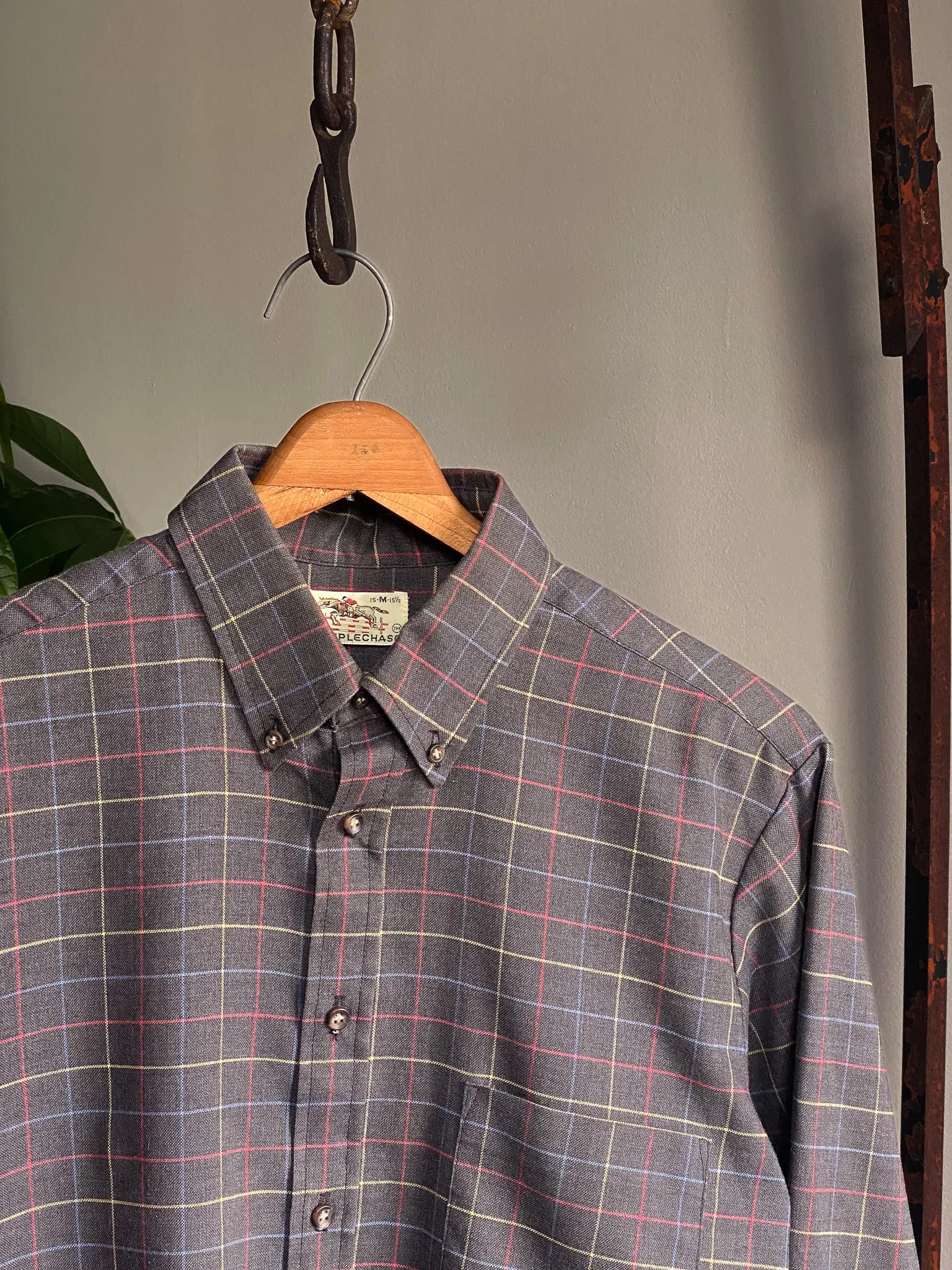 Vintage Steeplechase Windowpane Shirt—[M]