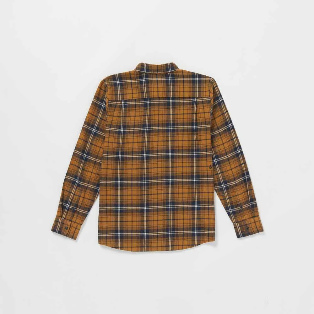 Volcom Caden Plaid Longsleeve Shirt Chestnut Brown