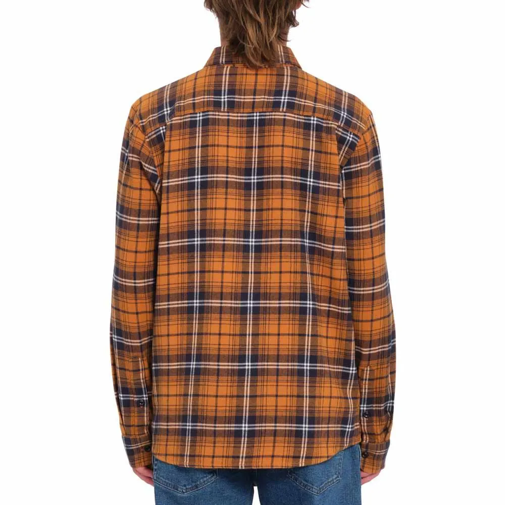 Volcom Caden Plaid Longsleeve Shirt Chestnut Brown