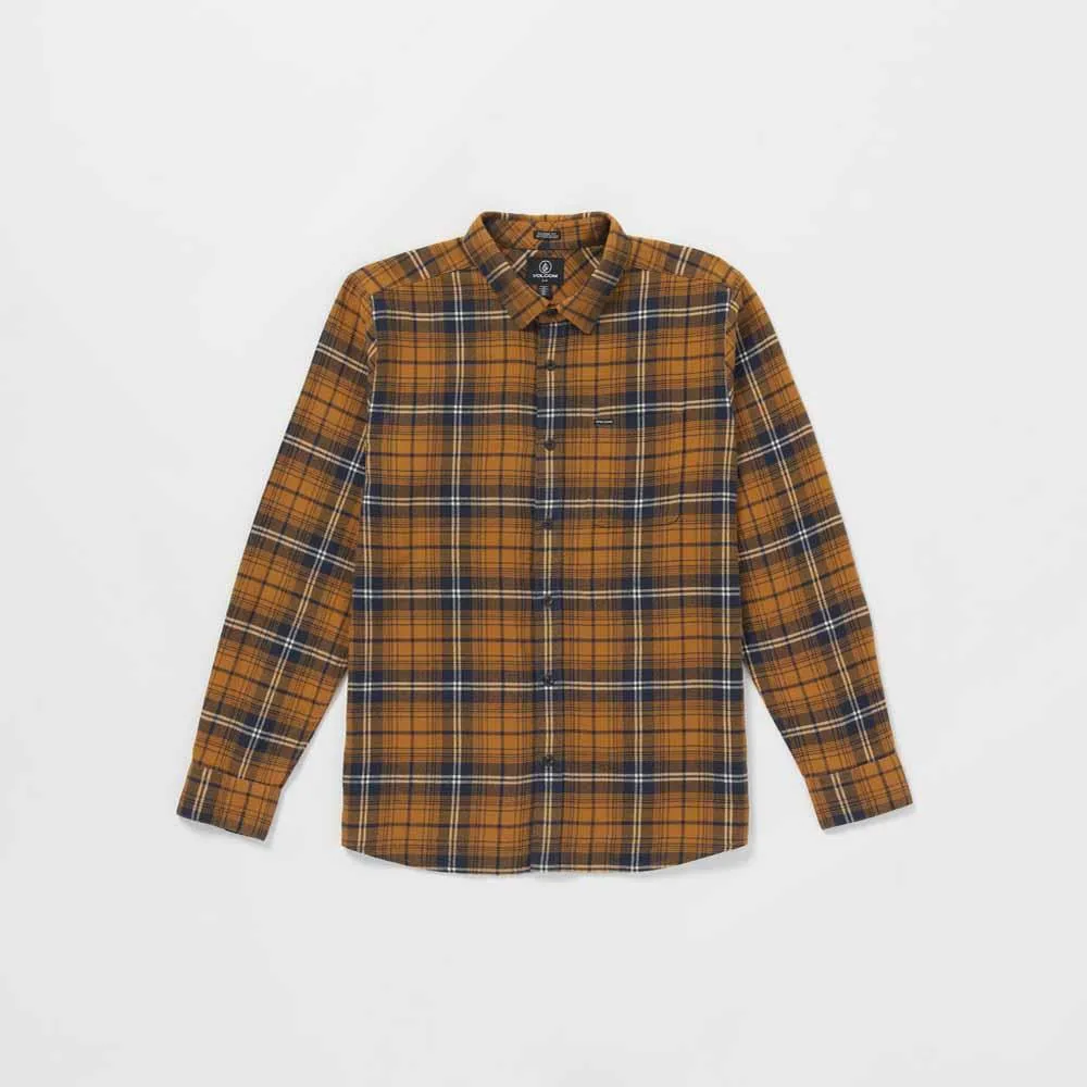 Volcom Caden Plaid Longsleeve Shirt Chestnut Brown