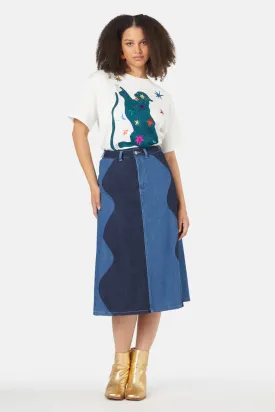 Waves Of Love Denim Midi