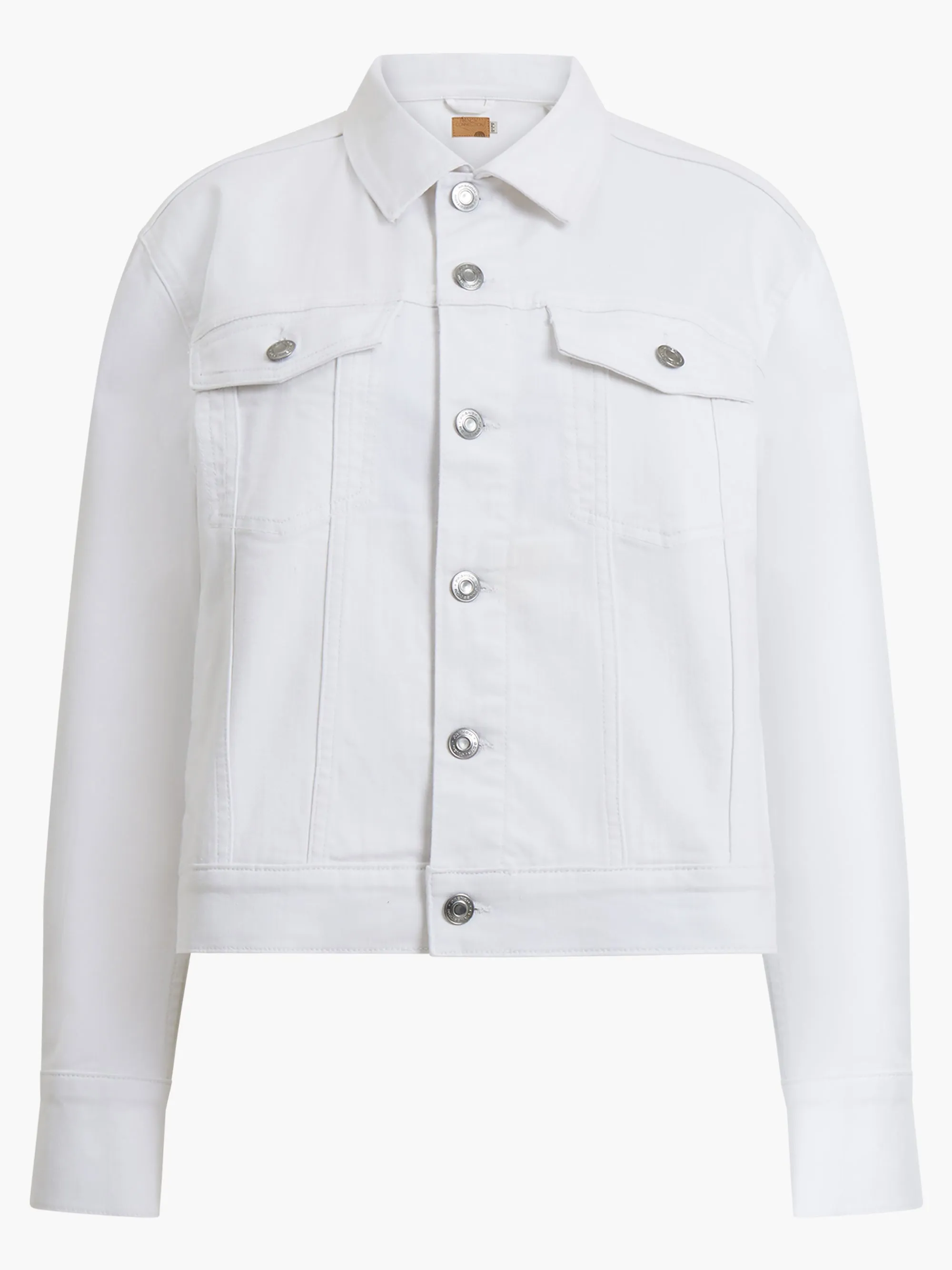 White Denim Stretch Trucker Jacket