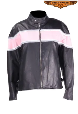 Womens Leather Jacket With Zippered Cuffs